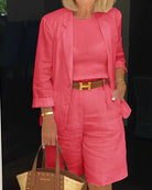 Elegante dames tweedelige set – comfortabele en stijlvolle outfit voor dagelijks gebruik of casual momenten.