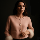 Elegant Kasjmier Vest met Parelversiering en Comfortabele Pasvorm – Ronde Halslijn en Functionele Voorzakken 7