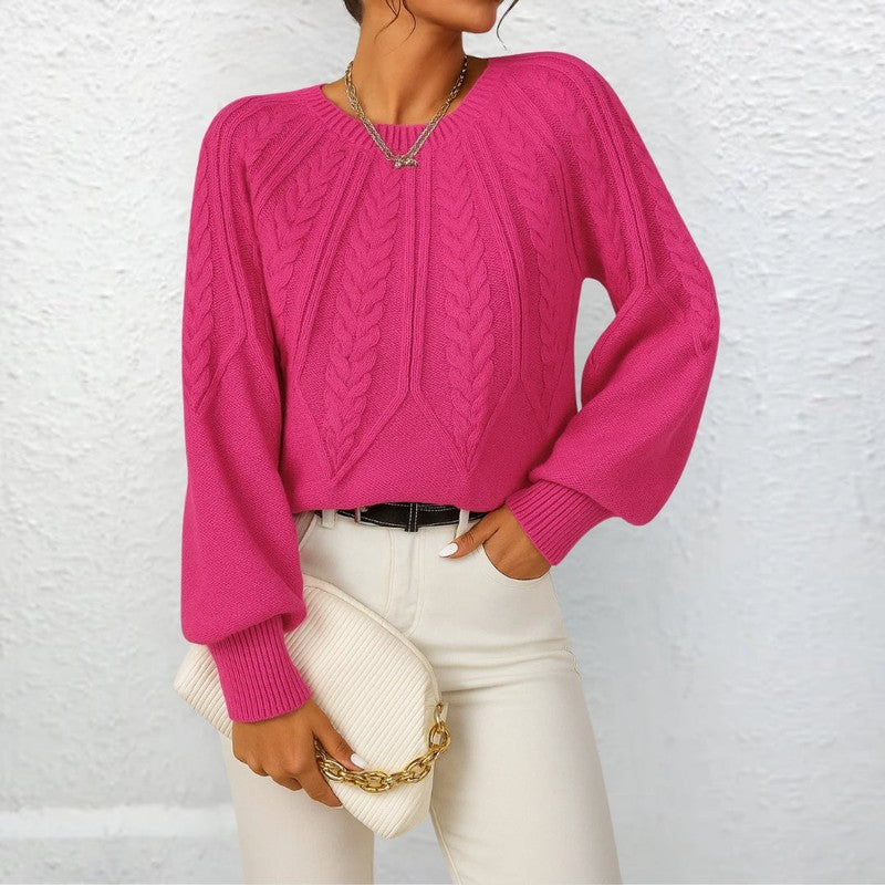 Elegante Casual Trui Dames met Flatterende Pasvorm en Structuurpatroon – Relaxed Fit, Diverse Kleuren Beschikbaar 6