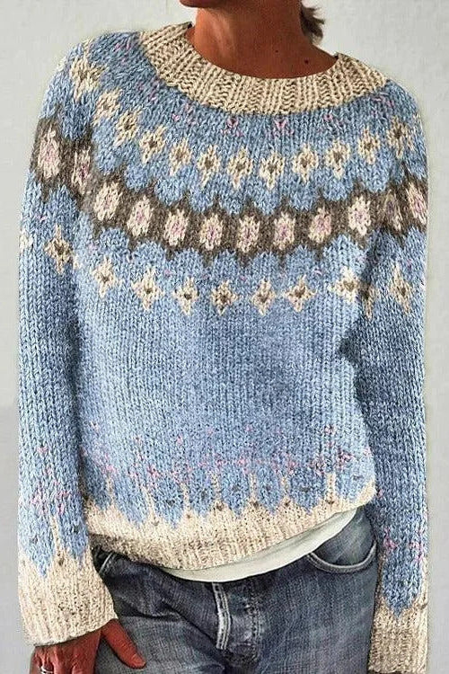 Elegante Casual Trui voor Dames met Patroon en Zachte Textuur - Relaxte Pasvorm voor Comfort en Stijl 9