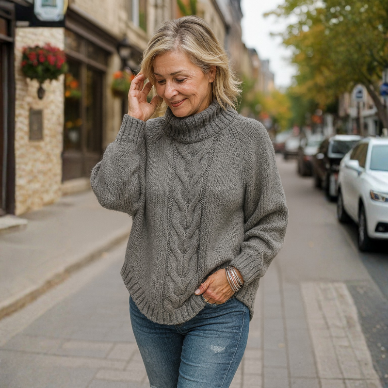 Elegante Coltrui Dames – Losse Pasvorm, Tijdloos Design, Perfect voor de Winter, Gebreid, Stijlvolle Sweater 01