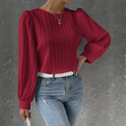 Elegante Dames Top met Ronde Hals en Lange Mouwen - Veelzijdig en Tijdloos Design 4