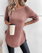 Elegante Geribde Trui met Vetersluiting voor Dames – Luxe Acryl Polyester Mix, Ronde Hals, Geschikt voor Alle Seizoenen 4