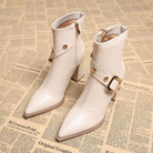 Elegante Laarzen Dames van Glanzend Leer met Verhoogde Blokhak en Gouden Gespdetails 4