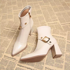 Elegante Laarzen Dames van Glanzend Leer met Verhoogde Blokhak en Gouden Gespdetails 5