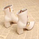 Elegante Laarzen Dames van Glanzend Leer met Verhoogde Blokhak en Gouden Gespdetails 6