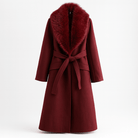 Elegante Lange Winterjas Dames met Imitatiebont Kraag en Taille Riem – Warm en Luxe Gewatteerde Jas voor de Winter 0