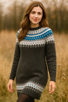 Elegante_Midi_Jurk_Dames_met_Lange_Mouwen_en_Delicate_Print__Comfortabele_Midi_Jurk_voor_Bruiloft_en_Dagelijks_Gebruik_1