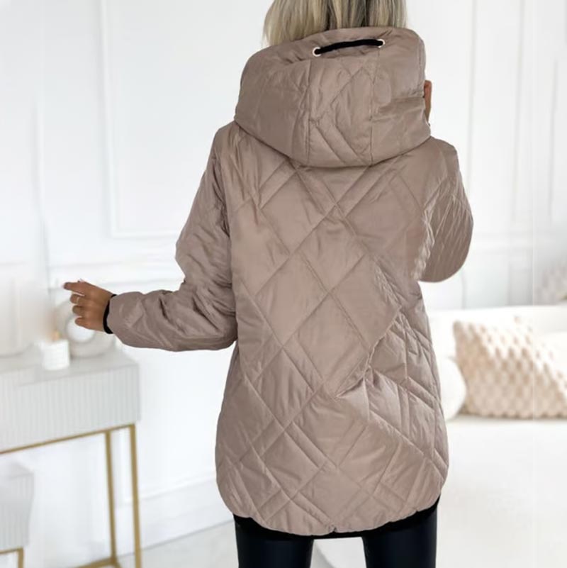 Geïsoleerd Damesjas Winter van Wolmix met Afneembare Capuchon – Elegante en Comfortabele Gewatteerde Damesjas 8