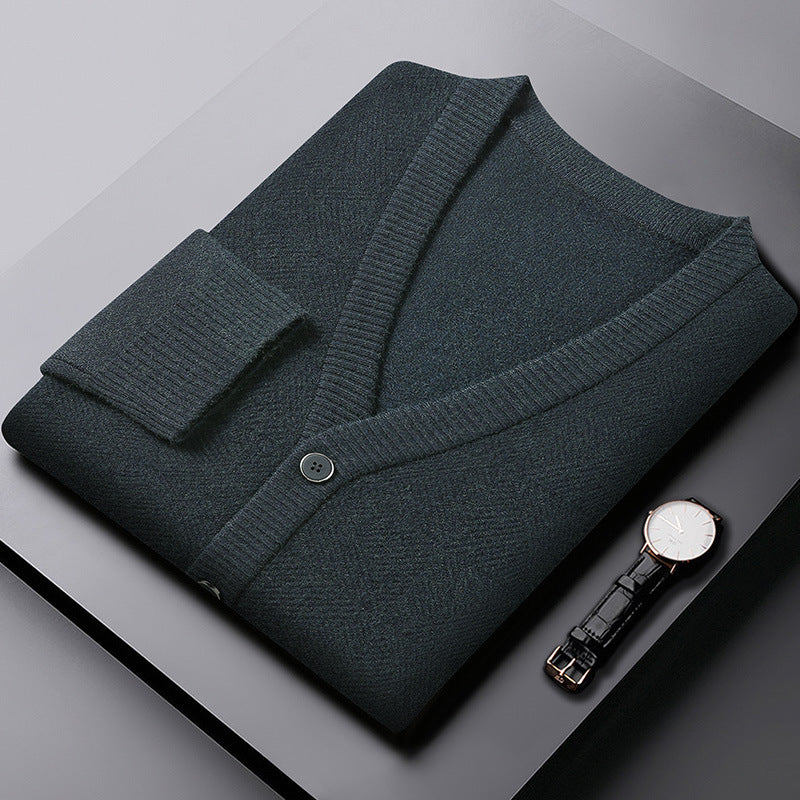 Geometrisch Brei Vest van Premium Wolmix voor Heren en Dames met Knoopsluiting en Geribbelde Manchetten 1