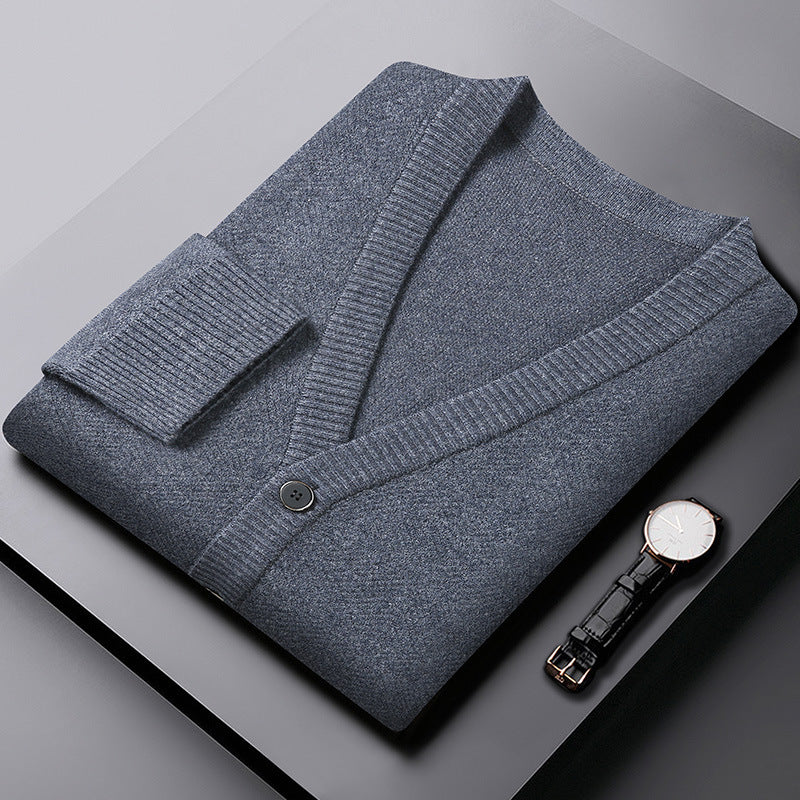 Geometrisch Brei Vest van Premium Wolmix voor Heren en Dames met Knoopsluiting en Geribbelde Manchetten 3