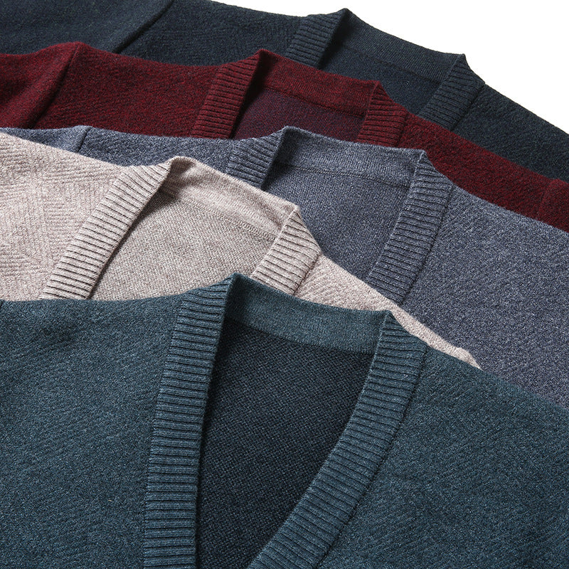 Geometrisch Brei Vest van Premium Wolmix voor Heren en Dames met Knoopsluiting en Geribbelde Manchetten 5