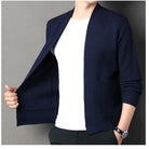 Geometrisch Gebreid Vest van Wolmix met Open Voorkant en Voorzakken voor Dames 4