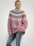 Geometrische Trui Dames met Lange Mouwen – Warm en Stijlvol voor Elegante Winterlooks in Wol en Acryl 2