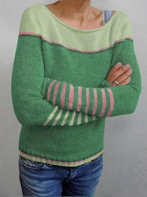 Gestreepte Gebreide Trui Dames met Lange Mouwen – Lichtgewicht en Comfortabel voor Elk Seizoen 5