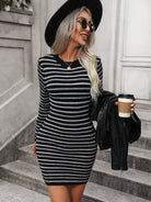 Gestreepte Jurk van Zacht Breisel voor Dames - Comfortabele en Stijlvolle Pulloverjurk in Diverse Maten 5