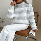 Gestreepte Katoenen Coltrui Dames met Lange Mouwen - Veelzijdige Sweater voor Vrije Tijd en Werk 1