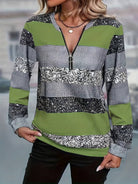 Gestreepte Trui met Ritssluiting voor Dames – Zachte en Comfortabele Pasvorm, Perfect voor Casual Outfits 5