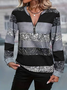 Gestreepte Trui met Ritssluiting voor Dames – Zachte en Comfortabele Pasvorm, Perfect voor Casual Outfits 6