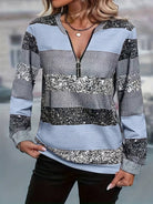 Gestreepte Trui met Ritssluiting voor Dames – Zachte en Comfortabele Pasvorm, Perfect voor Casual Outfits 8