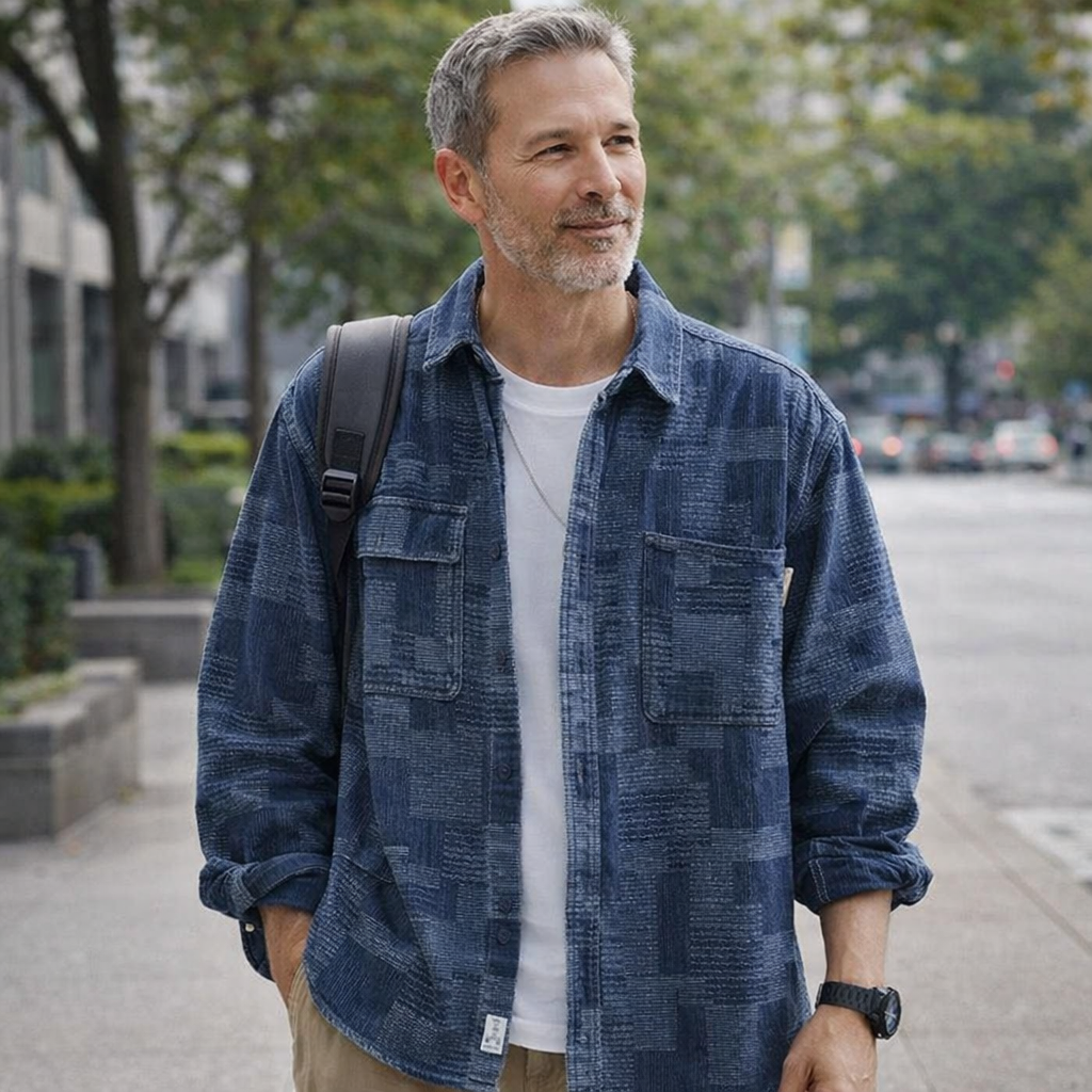 Gewassen Spijkerjack Heren van Hoogwaardige Denim met Twee Voorzakken - Casual Streetwear Stijl 00