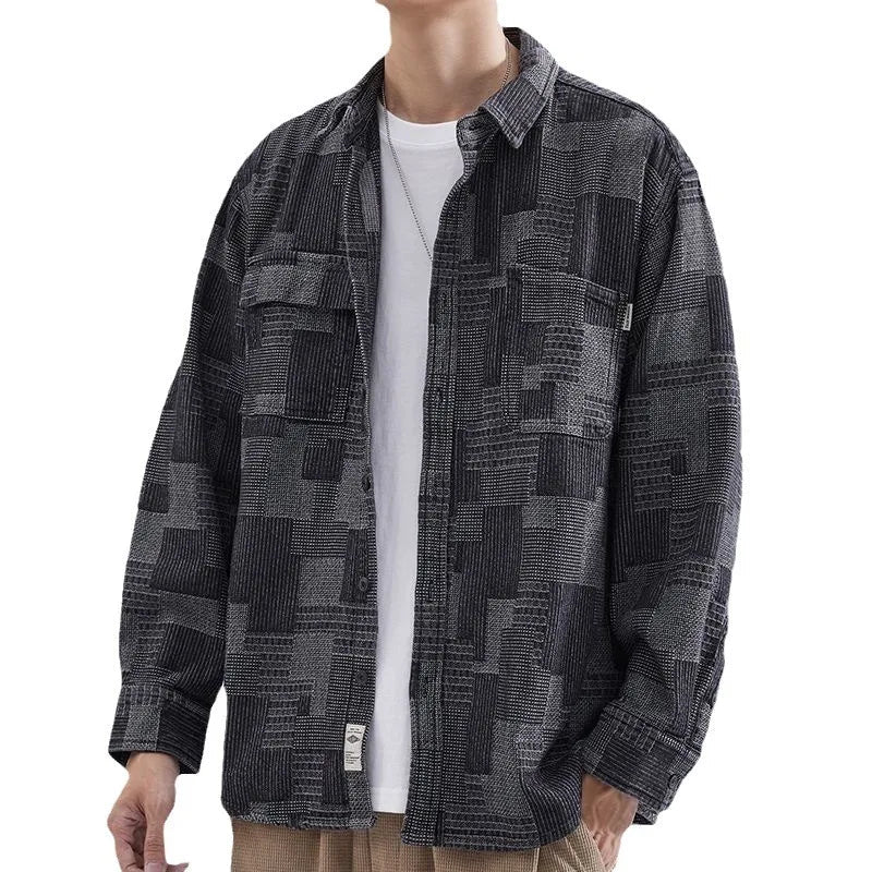 Gewassen Spijkerjack Heren van Hoogwaardige Denim met Twee Voorzakken - Casual Streetwear Stijl 4