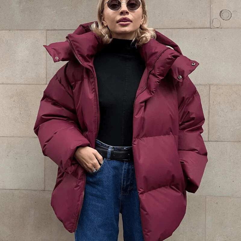 Gewatteerd Oversized Damesjack met Capuchon voor de Winter – Trendy en Warm, Geschikt voor Koude Dagen 3
