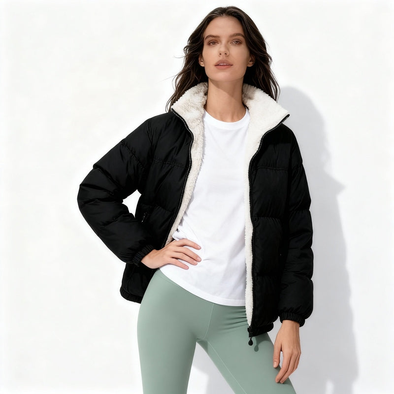 Gewatteerde Dames Winterjas Zwart met Thermische Vulling – Oversized Streetwear voor Koude Dagen 3