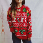 Grappige Foute Kersttrui Dames met Kousenpatroon – Comfortabele Feestelijke Sweater voor Kerstfeest en Gezellige Avonden 1
