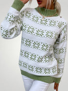 Groene Wollen Damestrui – Warme en Elegante Gebreide Dames Truien voor Herfst en Winter 4