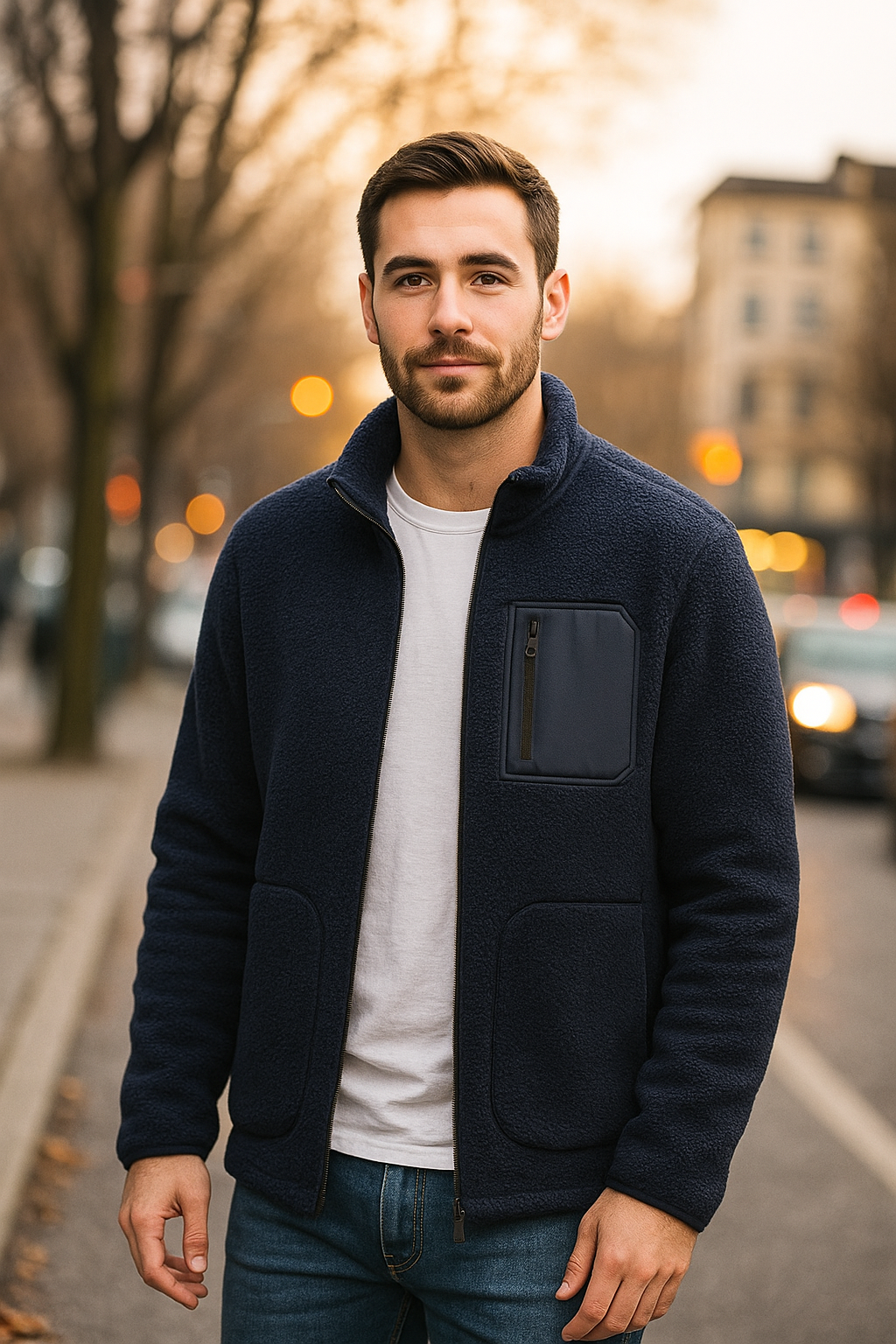 Heren Fleecejack in Modern Design voor Herfst – Comfortabel en Warm, Perfect voor Laagjes 0