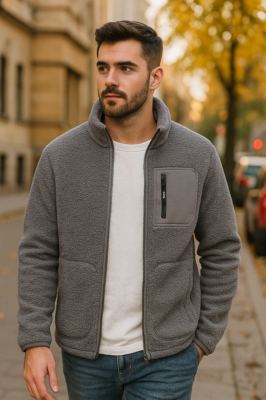 Heren Fleecejack in Modern Design voor Herfst – Comfortabel en Warm, Perfect voor Laagjes 2