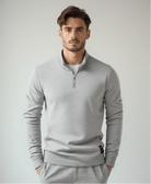 Heren Gebreide Trui | Halve Rits, Zacht Katoen, Casual 0