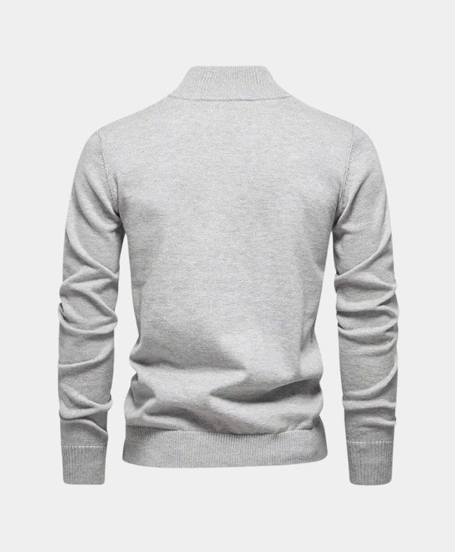 Heren Gebreide Trui | Halve Rits, Zacht Katoen, Casual 2