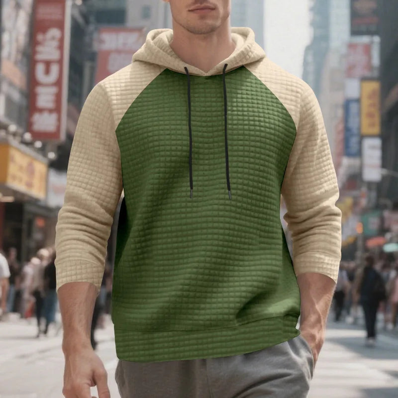 Heren Hoodie | Rastergebreid, Tweekleurig Ontwerp 1