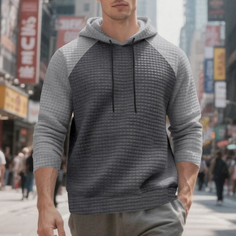 Heren Hoodie | Rastergebreid, Tweekleurig Ontwerp 2