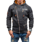 Heren Hoodie met Asymmetrische Ritssluiting van Katoen – Comfortabele Winter Hoodie voor Heren met Zakken 1