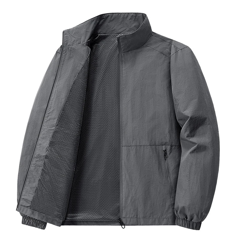 Heren Jas Outdoor met Opstaande Kraag en Praktische Zakken – Ideaal voor Voor- en Najaar, Losvallende Pasvorm, Diverse Kleuren 5