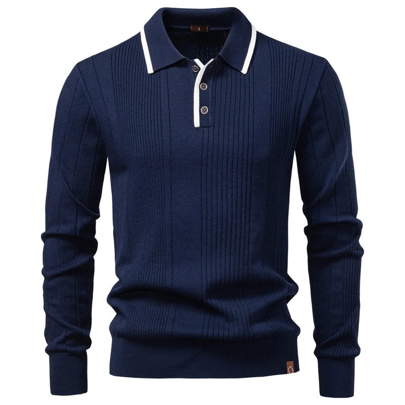 Heren Poloshirt Winter met Lange Mouwen en Polokraag – Comfortabele Regular Fit voor Casual Stijl 2