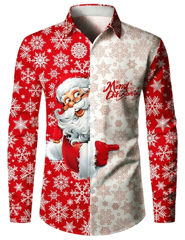 Heren Shirts met Lange Mouwen – Grappige Kerstpatronen voor Feestdagen 1