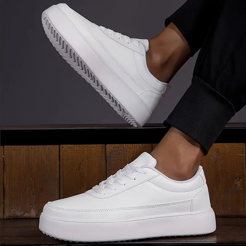 Heren Skateschoenen | Synthetisch Wit, Minimalistisch Design 3