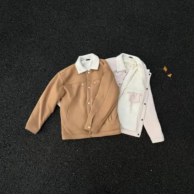 Heren Winterjas met Nepbont en Dikke Vulling – Casual Revers, Losse Pasvorm voor Koude Dagen 2