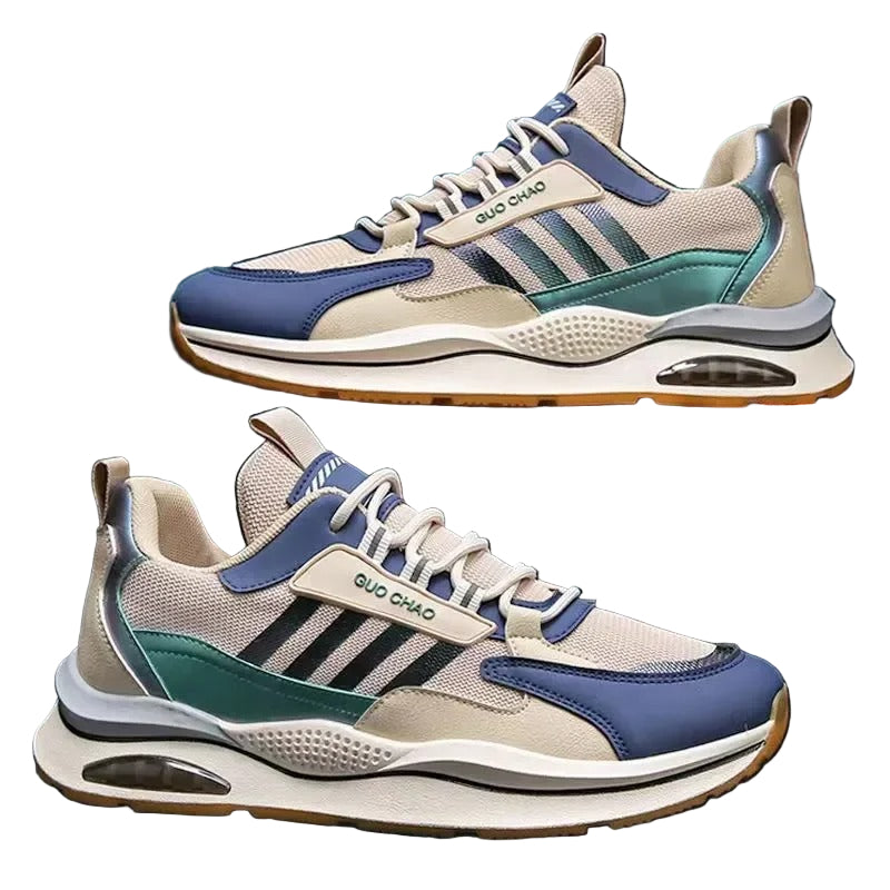 Herensneakers | Retro Sportief Design, Comfortabele Textielmix 0