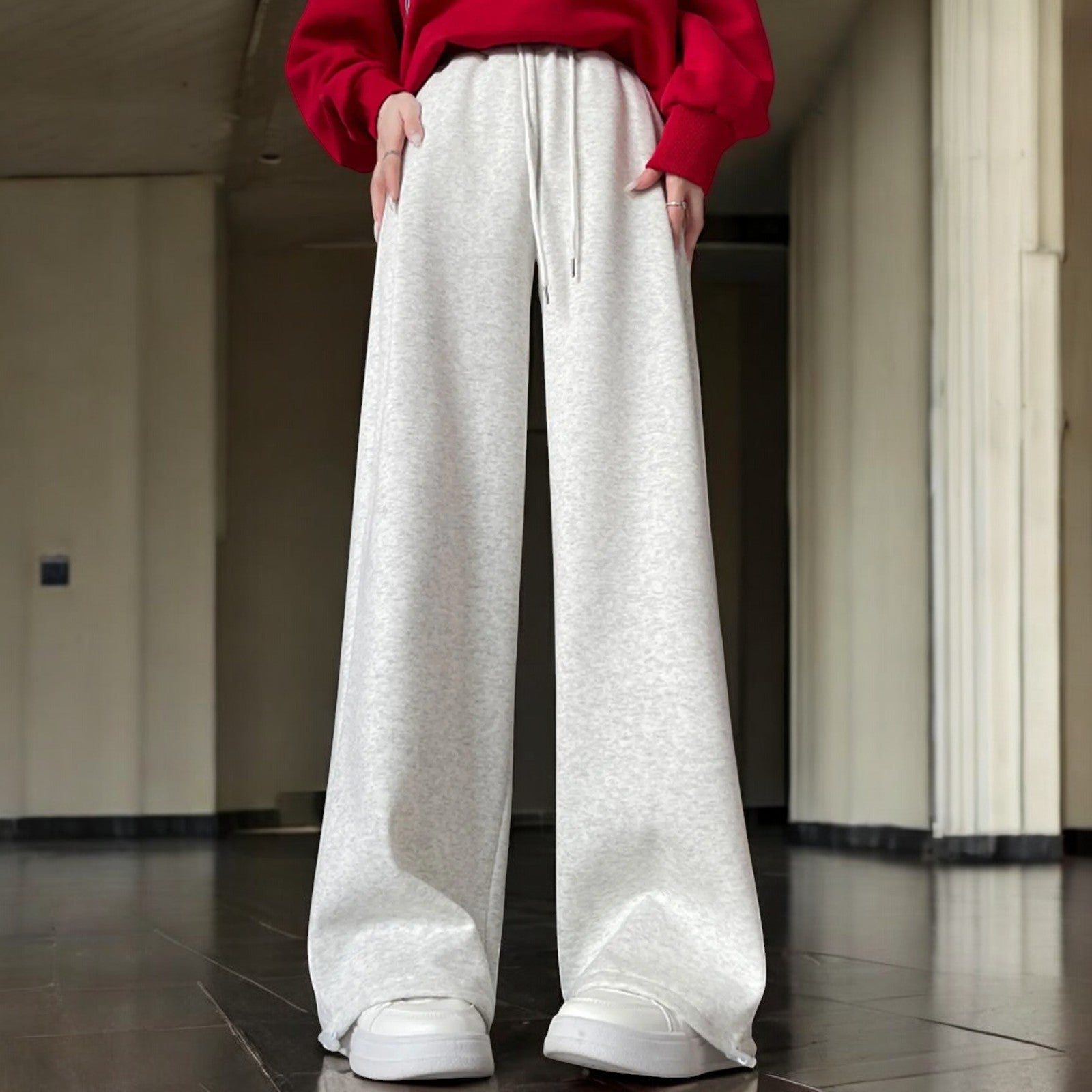 Hoge Taille Losse Joggingbroek Dames van Zacht Ademend Materiaal – Ideaal voor Yoga en Vrije Tijd 4