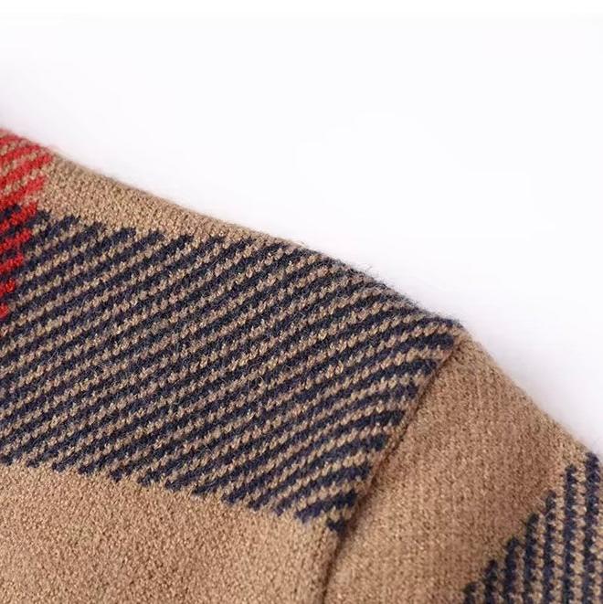 Herentrui met Ruitpatroon – Stijlvolle Gebreide Trui met Klassieke Look-05