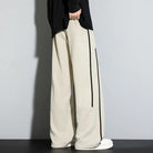 Joggingbroek met Wijde Pijpen voor Dames – Comfortabele Katoenmix met Contrasterende Zijstrepen 1