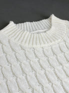 Kabelgebreide Trui Jurk Dames met Ronde Hals – Lange Mouwen, Casual en Comfortabel voor Herfst en Winter 3