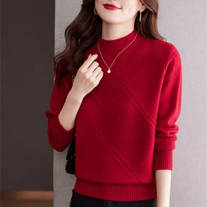 Katoenen Mix Trui met Diagonale Ribbels en Geribbelde Manchetten – Dames en Heren, Middelzware Sweater voor Comfort en Stijl 8