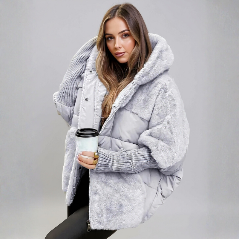Katoengevulde Parka met Imitatiefur voor Dames – Comfortabele Winterjas met Elastische Manchetten en Uniek Ontwerp 2