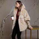Katoengevulde Parka met Imitatiefur voor Dames – Comfortabele Winterjas met Elastische Manchetten en Uniek Ontwerp 7